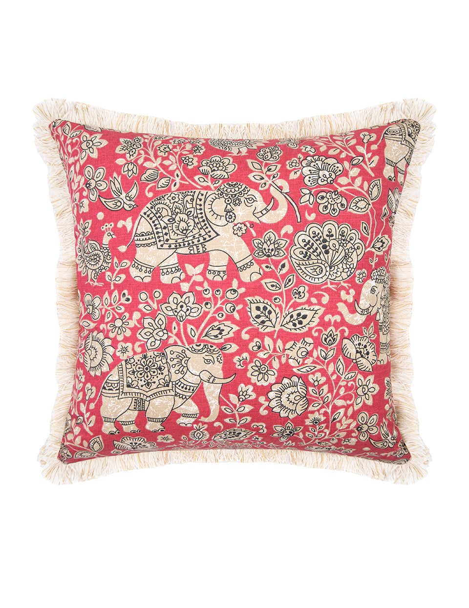 Asia Krem Püsküllü 50x50 cm Kırlent Kılıfı