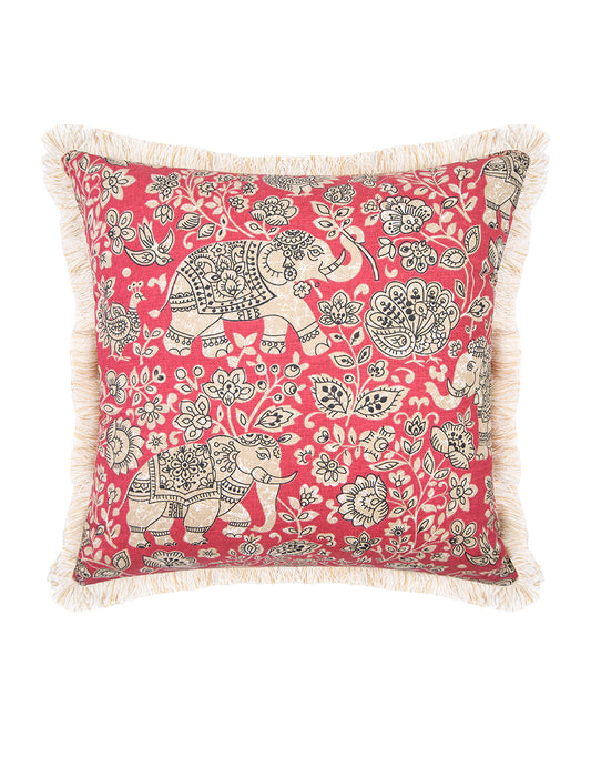 Asia Krem Püsküllü 50x50 cm Kırlent Kılıfı