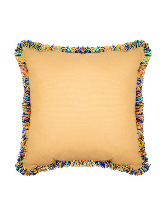 Capri Sarı Renkli Püsküllü 50x50 cm Kırlent Kılıfı