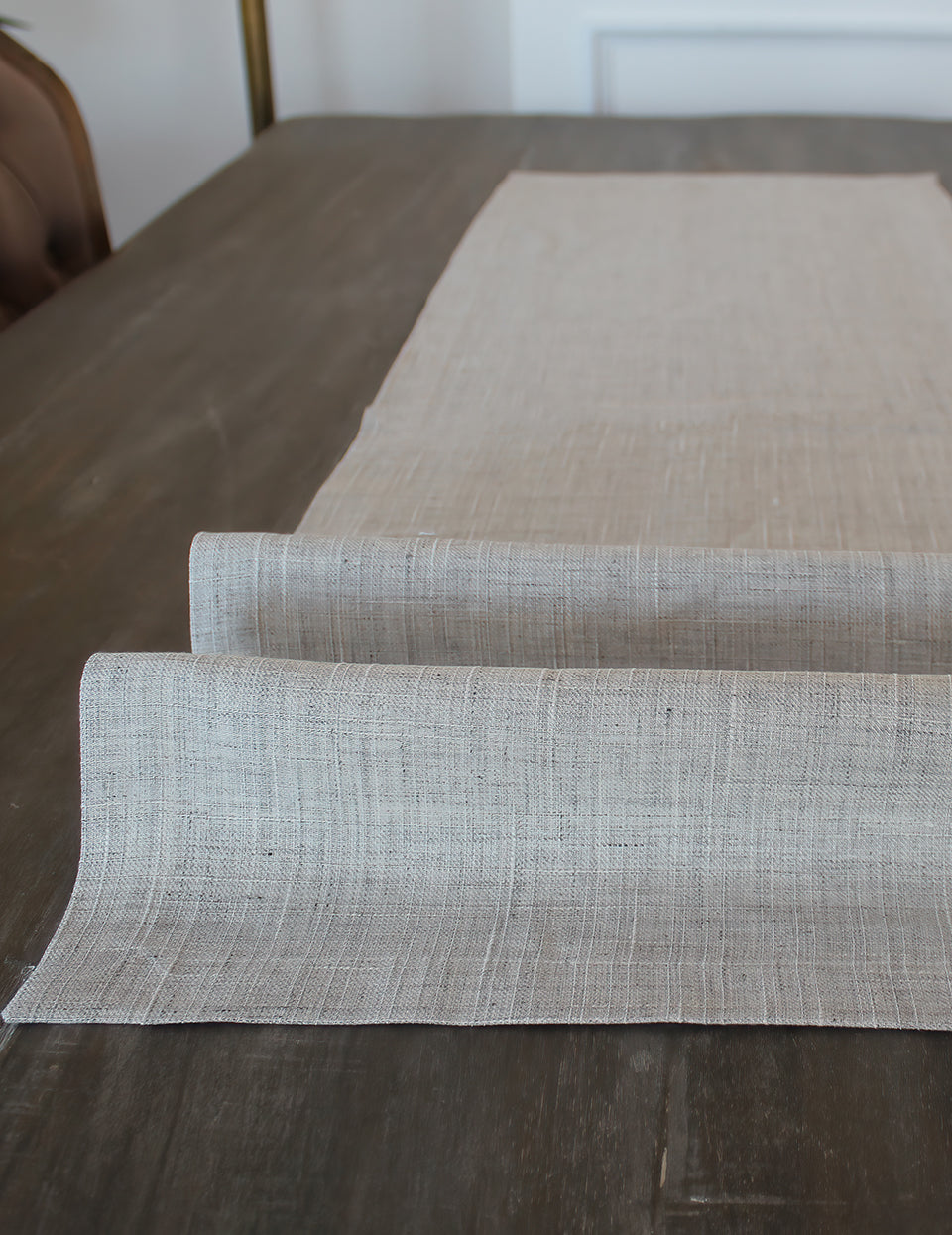 Dora Bej Keten 40x142cm Runner