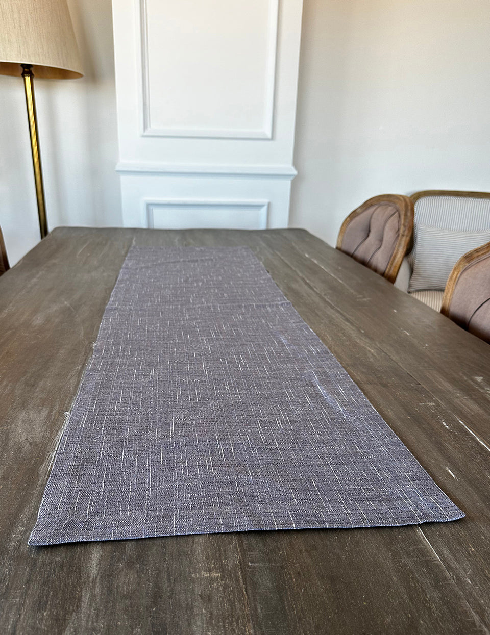 Dora Koyu Gri Keten 40x142cm Runner