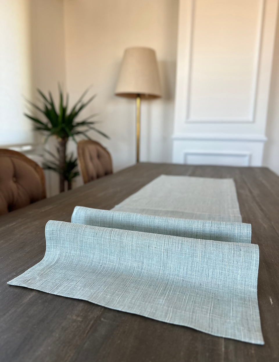 Dora Nil Yeşili Keten 40x142cm Runner