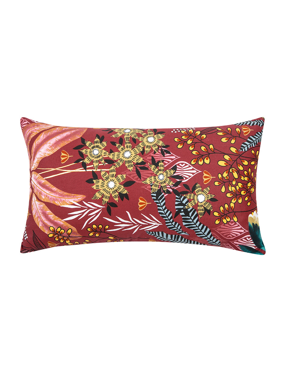 Fleur Bordo Renkli Çiçekli 35x50 cm Kırlent Kılıfı