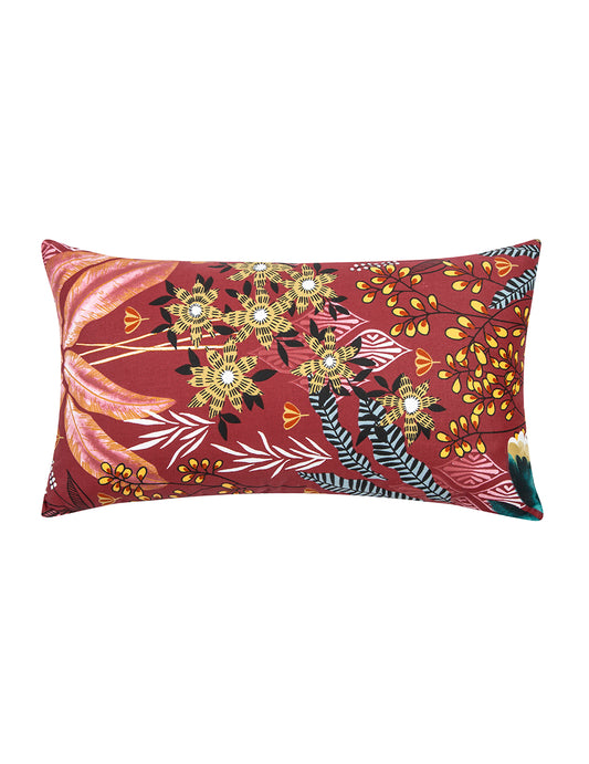 Fleur Bordo Renkli Çiçekli 35x50 cm Kırlent Kılıfı