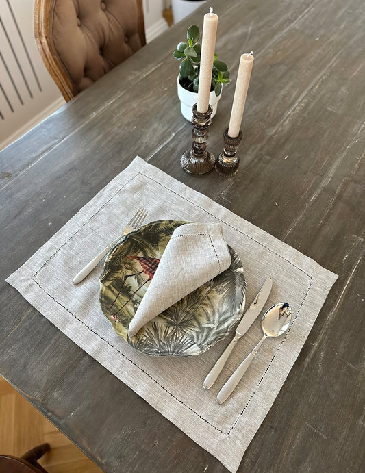 Mira Taş Rengi Keten 35x50cm Amerikan Servis