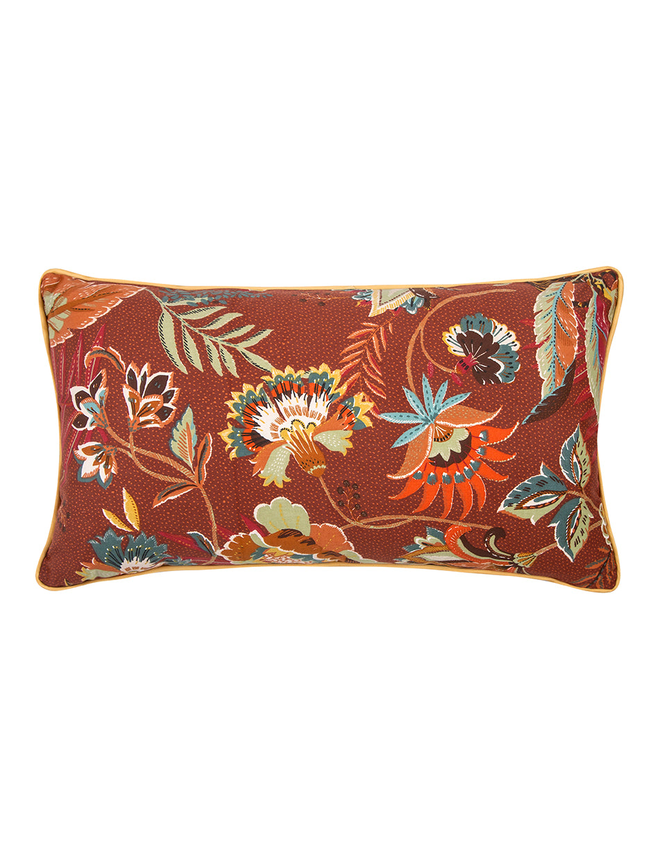 Terra 35x50 cm Çiçek Desenli Kahverengi Kırlent Kılıfı