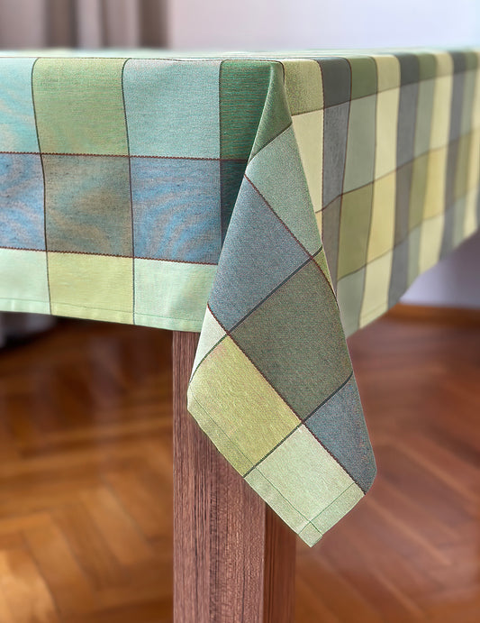 Verde Kareli 134cmx150cm Pamuklu Masa Örtüsü